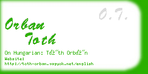 orban toth business card